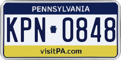 PA license plate KPN0848