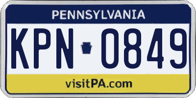 PA license plate KPN0849