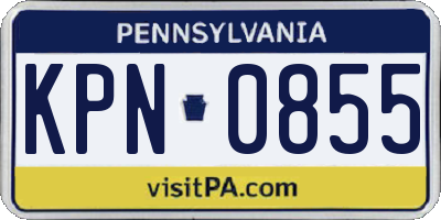 PA license plate KPN0855