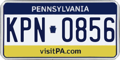 PA license plate KPN0856