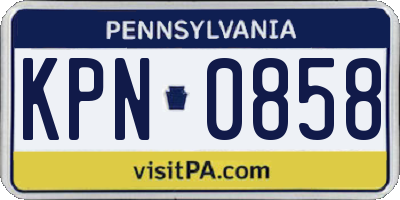 PA license plate KPN0858