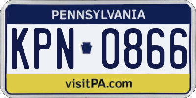 PA license plate KPN0866