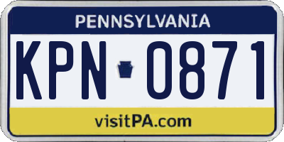 PA license plate KPN0871