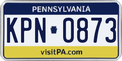 PA license plate KPN0873