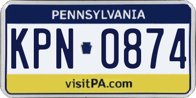 PA license plate KPN0874