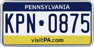 PA license plate KPN0875
