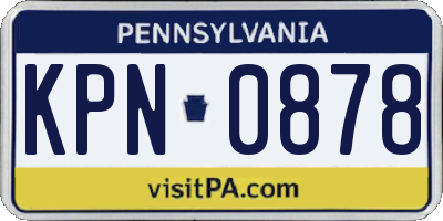 PA license plate KPN0878