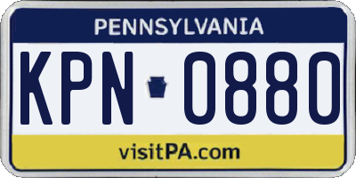 PA license plate KPN0880