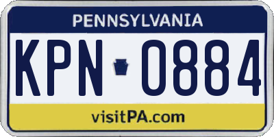 PA license plate KPN0884