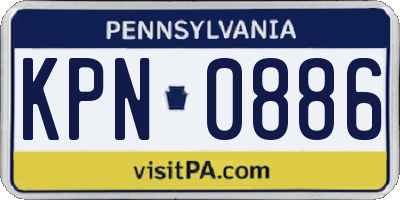 PA license plate KPN0886