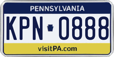 PA license plate KPN0888