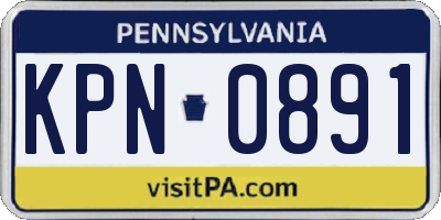 PA license plate KPN0891