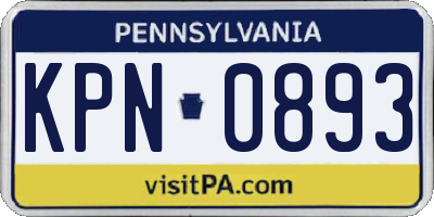 PA license plate KPN0893
