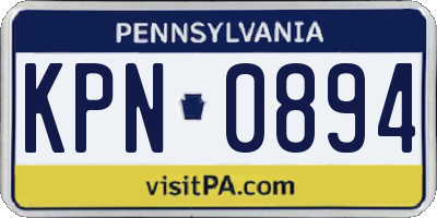 PA license plate KPN0894