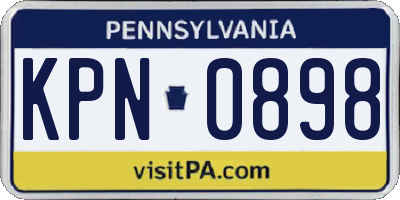 PA license plate KPN0898