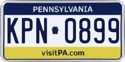 PA license plate KPN0899
