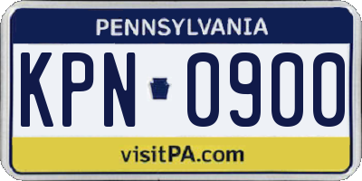 PA license plate KPN0900