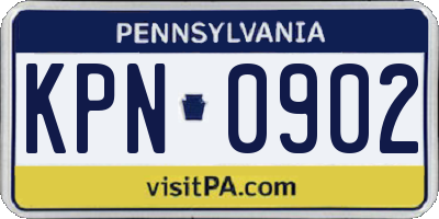 PA license plate KPN0902