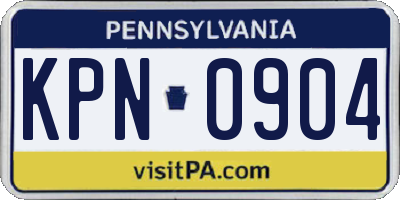 PA license plate KPN0904