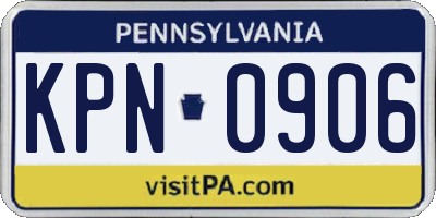 PA license plate KPN0906