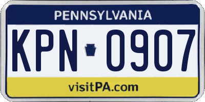 PA license plate KPN0907