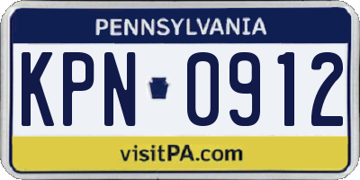 PA license plate KPN0912