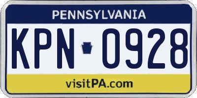 PA license plate KPN0928