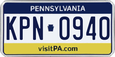 PA license plate KPN0940