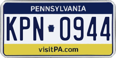 PA license plate KPN0944