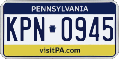 PA license plate KPN0945