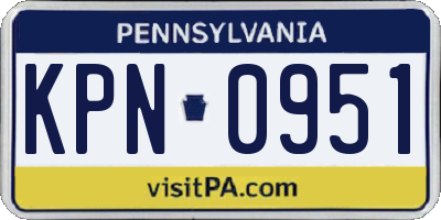 PA license plate KPN0951