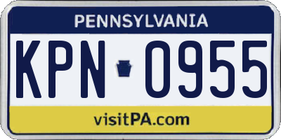 PA license plate KPN0955