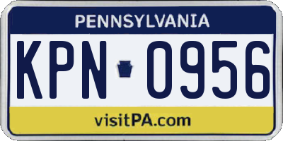 PA license plate KPN0956