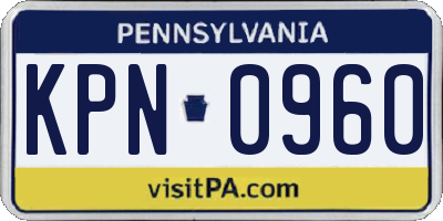 PA license plate KPN0960