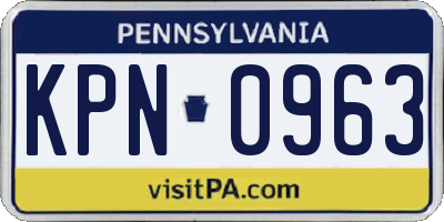 PA license plate KPN0963