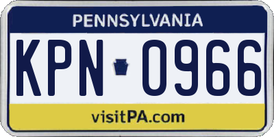 PA license plate KPN0966