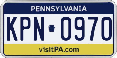 PA license plate KPN0970