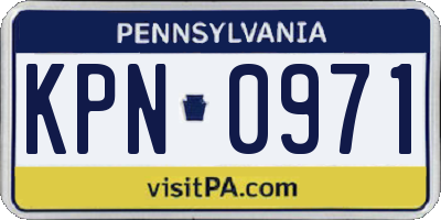 PA license plate KPN0971