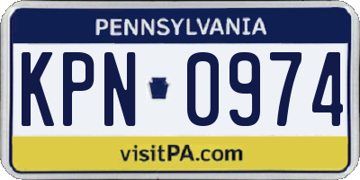 PA license plate KPN0974