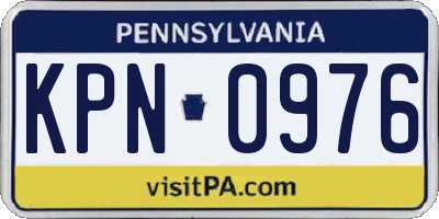 PA license plate KPN0976
