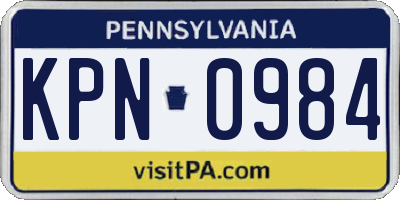 PA license plate KPN0984