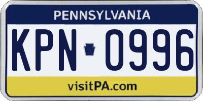 PA license plate KPN0996