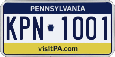 PA license plate KPN1001