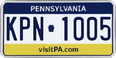 PA license plate KPN1005