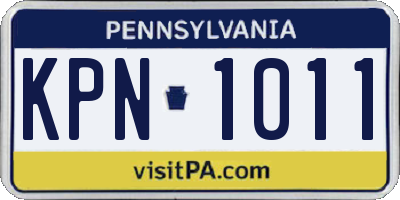 PA license plate KPN1011