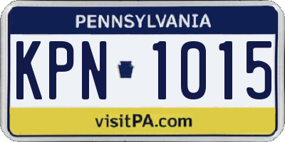 PA license plate KPN1015