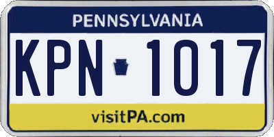 PA license plate KPN1017