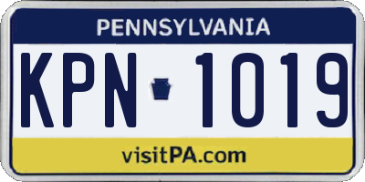PA license plate KPN1019