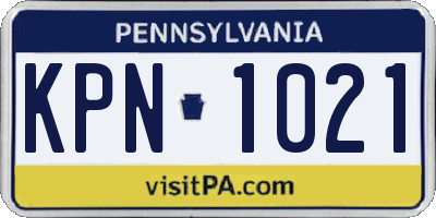 PA license plate KPN1021