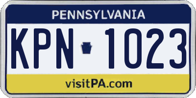PA license plate KPN1023